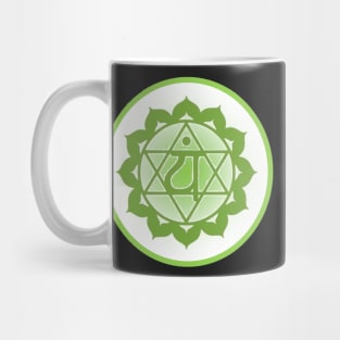 Love is key to all Heart Chakra- Dark Green Mug